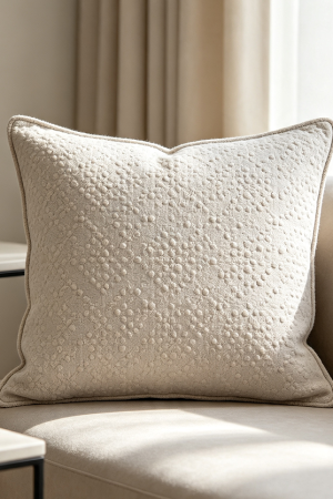 Square Decorative Pillow With Textured Fabric
